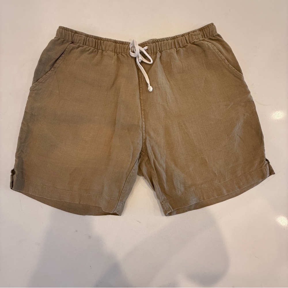 Alex Crane - Linen Tan Shorts, Size L